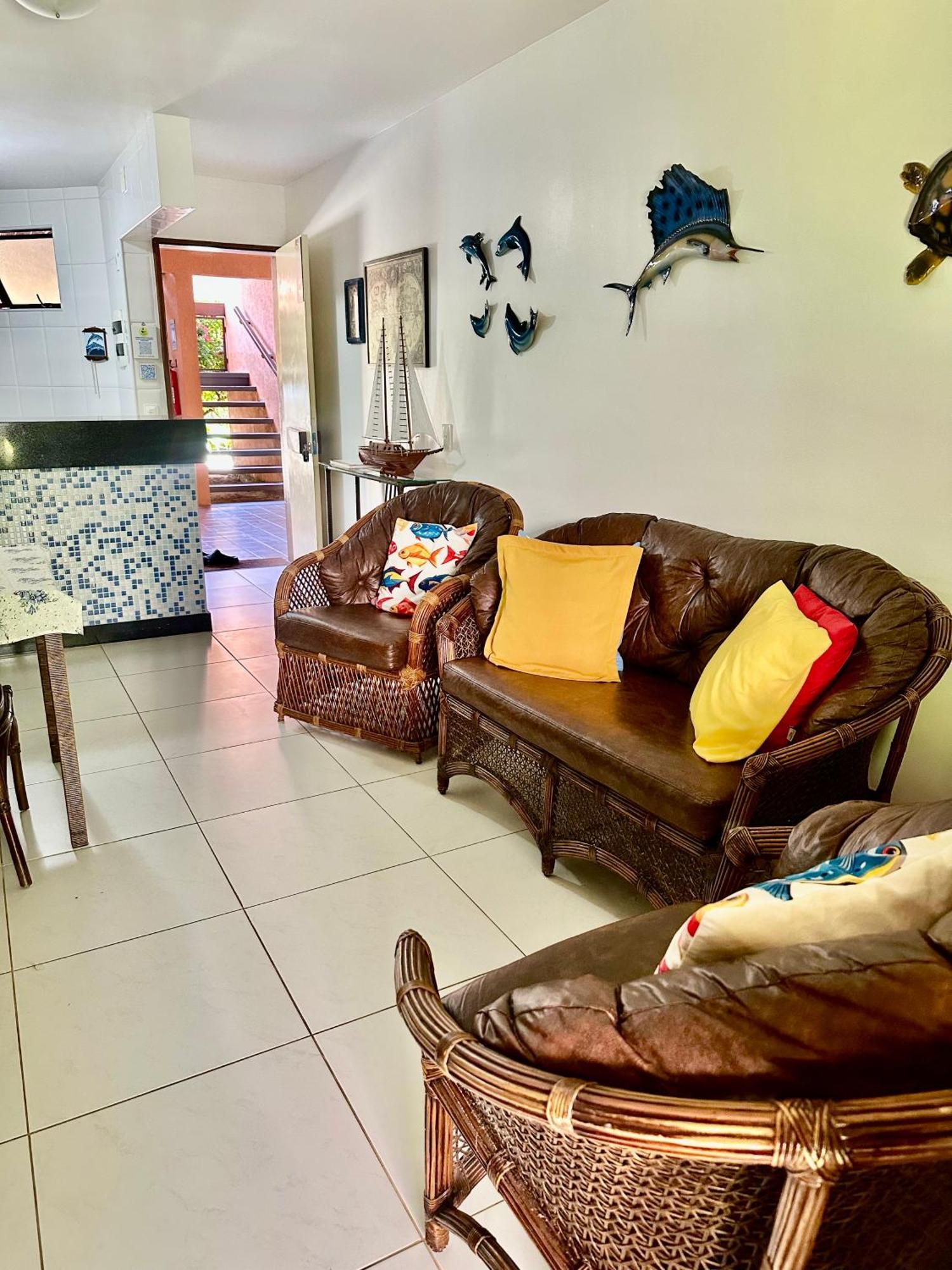 Flat Guarajuba 4 Quartos Terreo A Beira Mar - Pe Na Areia - Governanca Com Arrumadeira E Wi Fi Inclusos Camassari Εξωτερικό φωτογραφία